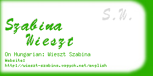 szabina wieszt business card